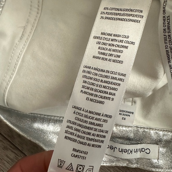 NWT Calvin Klein Metallic Silver Gray Mini Skirt Women’s 32 - Picture 8 of 10